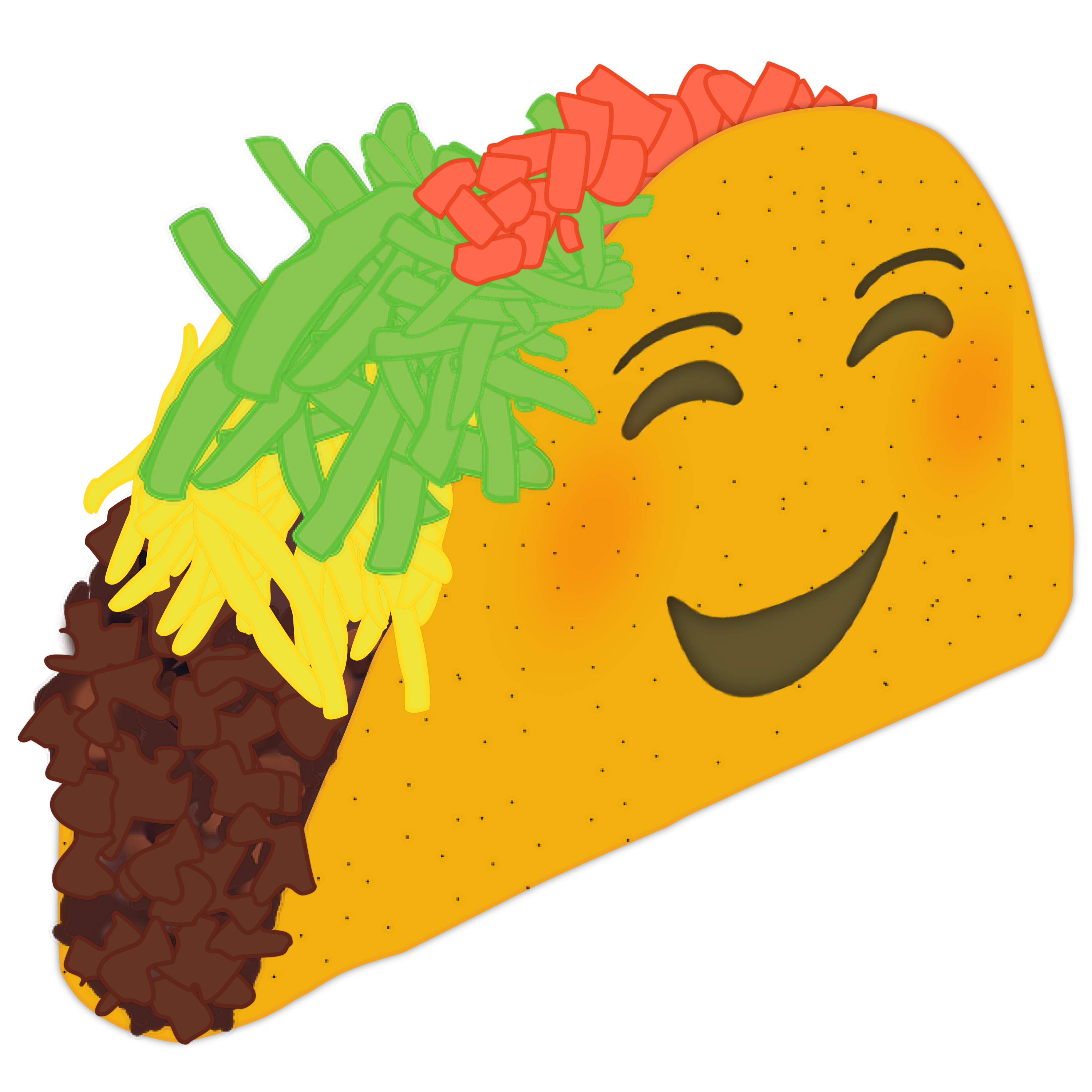 Smiling taco sticker
