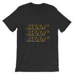 alright alright alright t-shirt, black, with arrows to the right