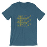 alright alright alright t-shirt, blue, with arrows to the right