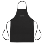 'AS FOR ME AND MY HOUSE WE WILL SERVE TACOS' embroidered on black apron