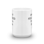 coffee mug with parts of written Texas design on each side shown