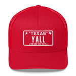 Yall Texas Plate Trucker Hat - Orange & Tan