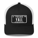 Yall Texas Plate Trucker Hat - Blue & White