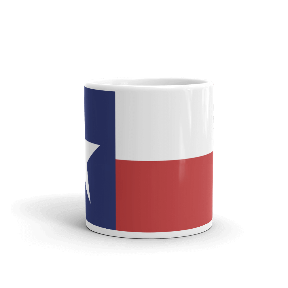coffee mug with Texas flag print