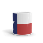 coffee mug with Texas flag print