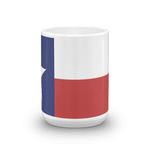 big coffee mug with Texas flag print