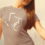 Texas girl shirt on female model