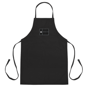 Black Texas flag on black apron