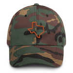 Texas outline on camouflage hat