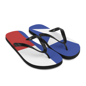 Texas flag flip flops from right front