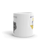 coffee mug with parts of texas designs on each side shown