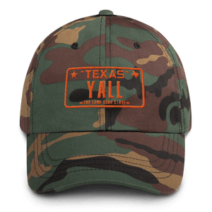 Texas y’all design on camouflage hat